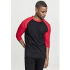 T-Shirt Contrast 3/4 Sleeve Raglan schwarz/rot