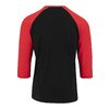 T-Shirt Contrast 3/4 Sleeve Raglan black/red