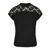 T-Shirt Lace Yoke Ladies black