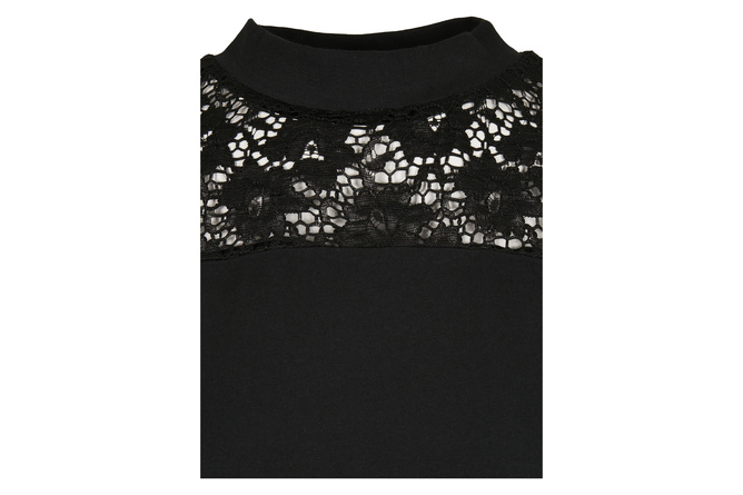 T-Shirt Lace Yoke Ladies black