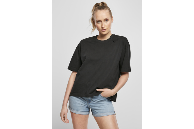 T-Shirt Organic Oversized Pleat Ladies black