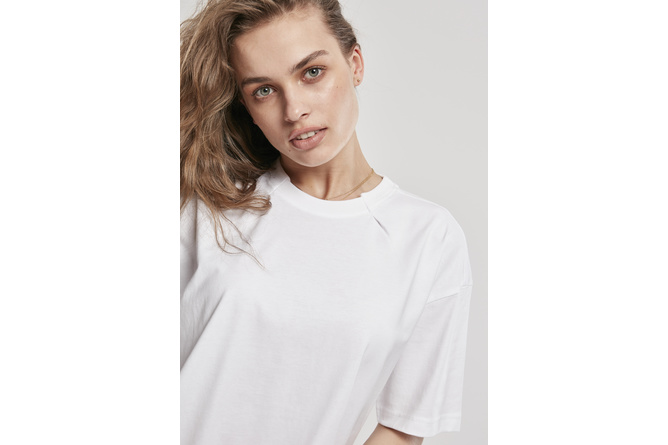 T-Shirt Organic Oversized Pleat Ladies white