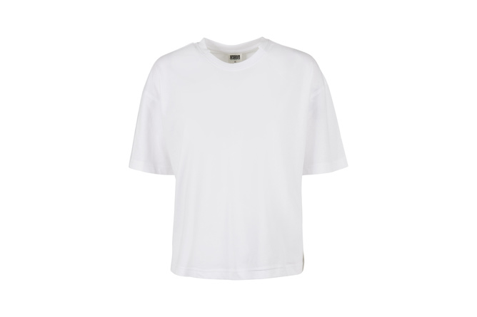 T-Shirt Organic Oversized Pleat Damen weiß