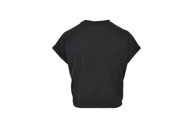 T-Shirt Short Pigment Dye Cut On Sleeve Ladies black