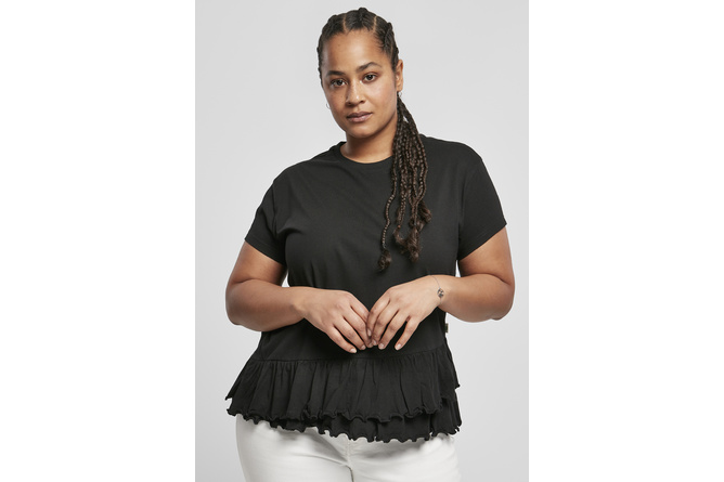 T-Shirt Organic Volant Ladies black