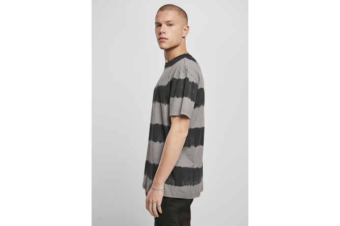 T-Shirt Oversized Striped Tye Dye asphalt/black
