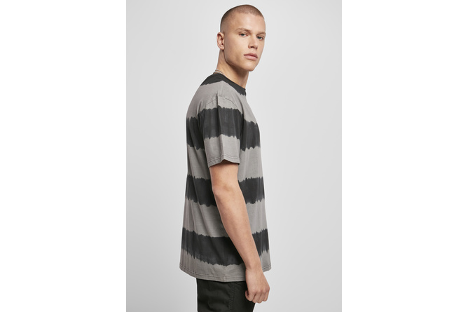 Camiseta Oversized Striped Tye Dye asfalto/negro