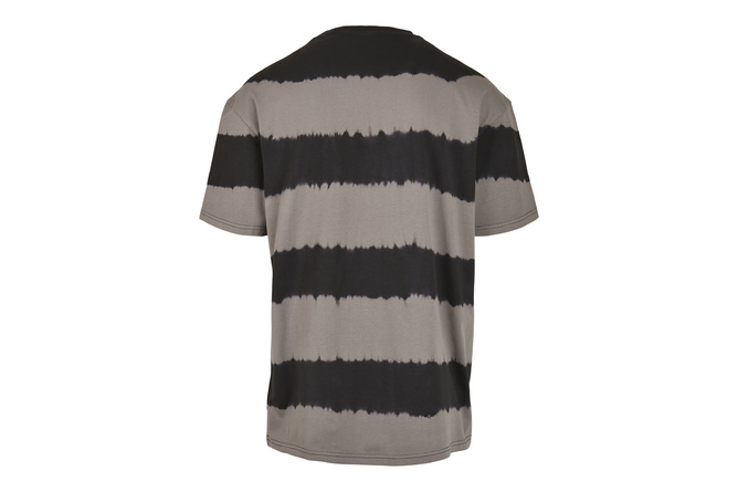 T-Shirt Oversized Striped Tye Dye asphalt/black