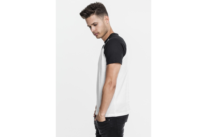 T-Shirt Raglan Contrast weiß/schwarz