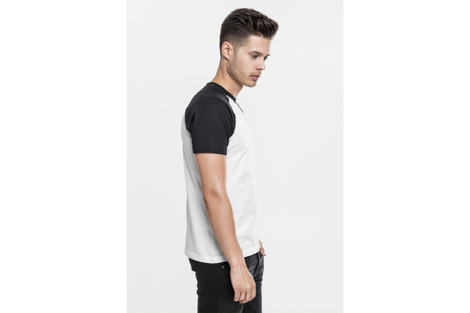 T-Shirt Raglan Contrast weiß/schwarz