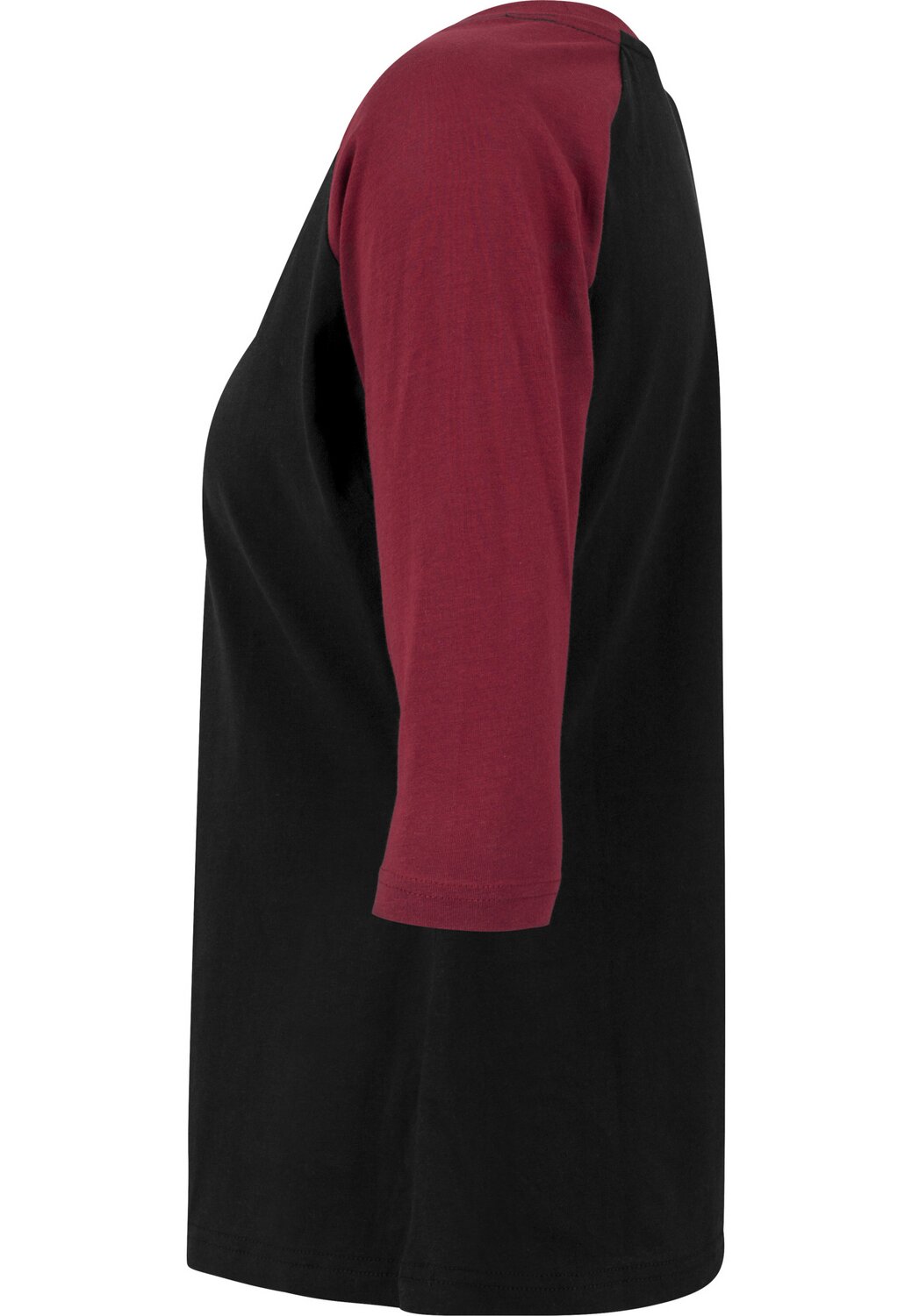 MAXISCOOT Contrast Raglan Ladies | 3/4 black/burgundy T-Shirt