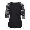 T-Shirt 3/4 Contrast Raglan Ladies black/dark camo