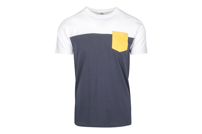T-Shirt 3-Tone Pocket navy/white/chrome yellow