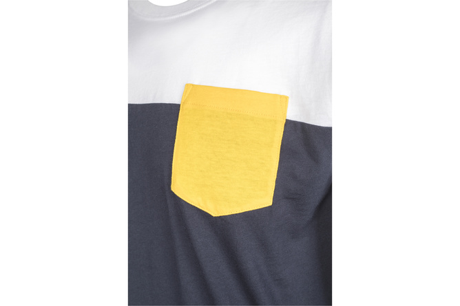 T-shirt tricolore avec poche bleu navy/blanc/jaune