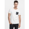 T-Shirt Leather Imitation Pocket white/black