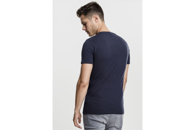 T-shirt col V poche bleu navy