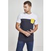 T-shirt tricolore avec poche bleu navy/blanc/jaune