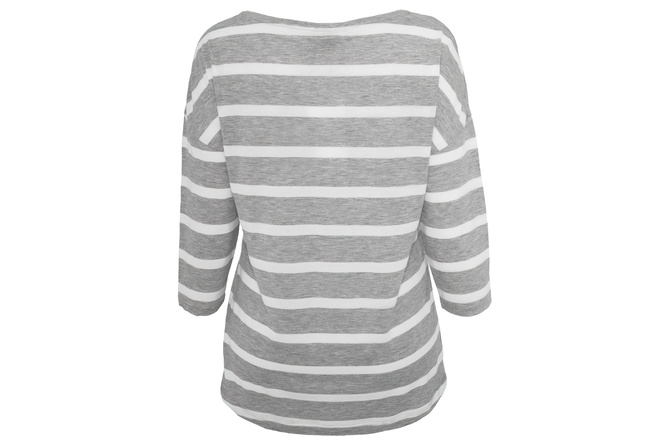 Longsleeve Loose Striped Ladies grey/white