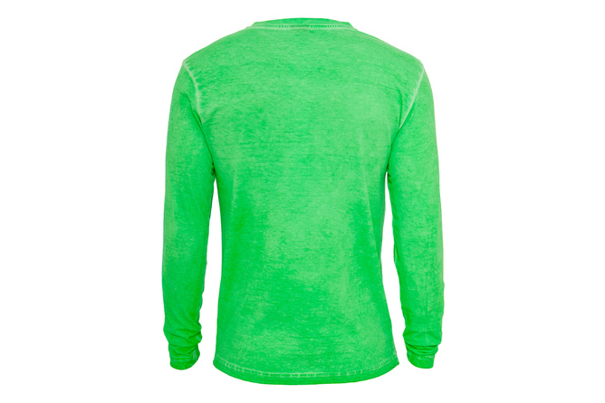 T-shirt à manches longues Spray Dye Henley vert