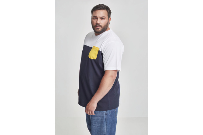 T-Shirt 3-Tone Pocket navy/weiß/chrome gelb