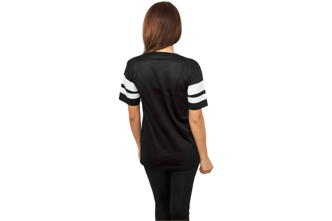 T-shirt Stripe Mesh donna nero/bianco