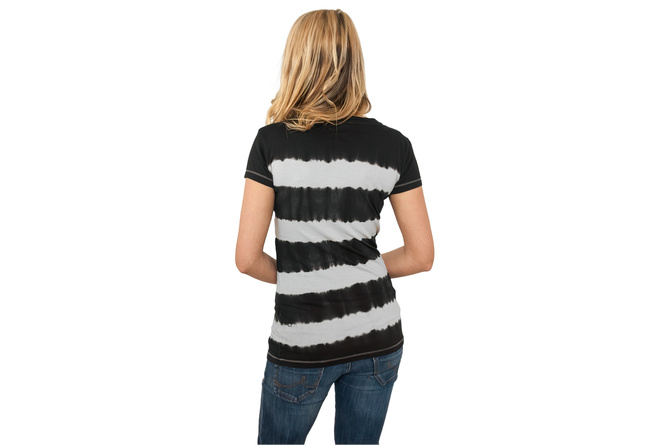 T-shirt Dip Dye Stripe donna nero/bianco