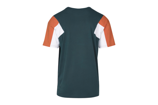 T-Shirt 3-Tone jaspis blau/rost orange/weiß