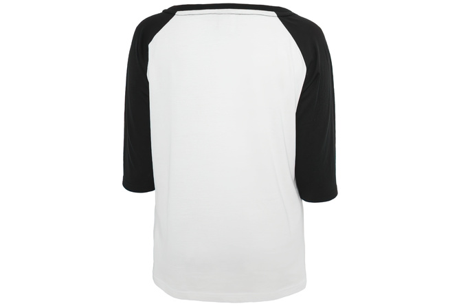 T-Shirt 3/4 Contrast Raglan Damen weiß/schwarz
