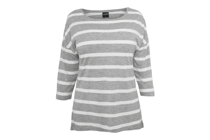 T-shirt manica lunga Loose Striped donna grigio/bianco