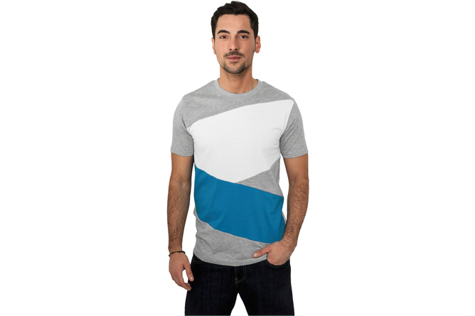 T-Shirt Zig Zag grau/türkis/weiß