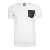T-Shirt Leather Imitation Pocket weiß/schwarz