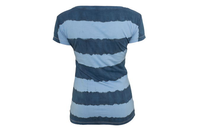 T-Shirt Dip Dye Stripe Damen denim blau/himmelblau