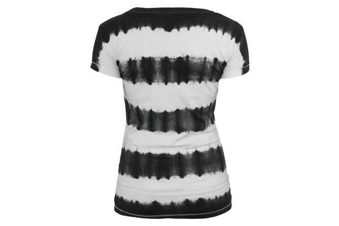 T-shirt rayé Dip Dye femme noir/blanc