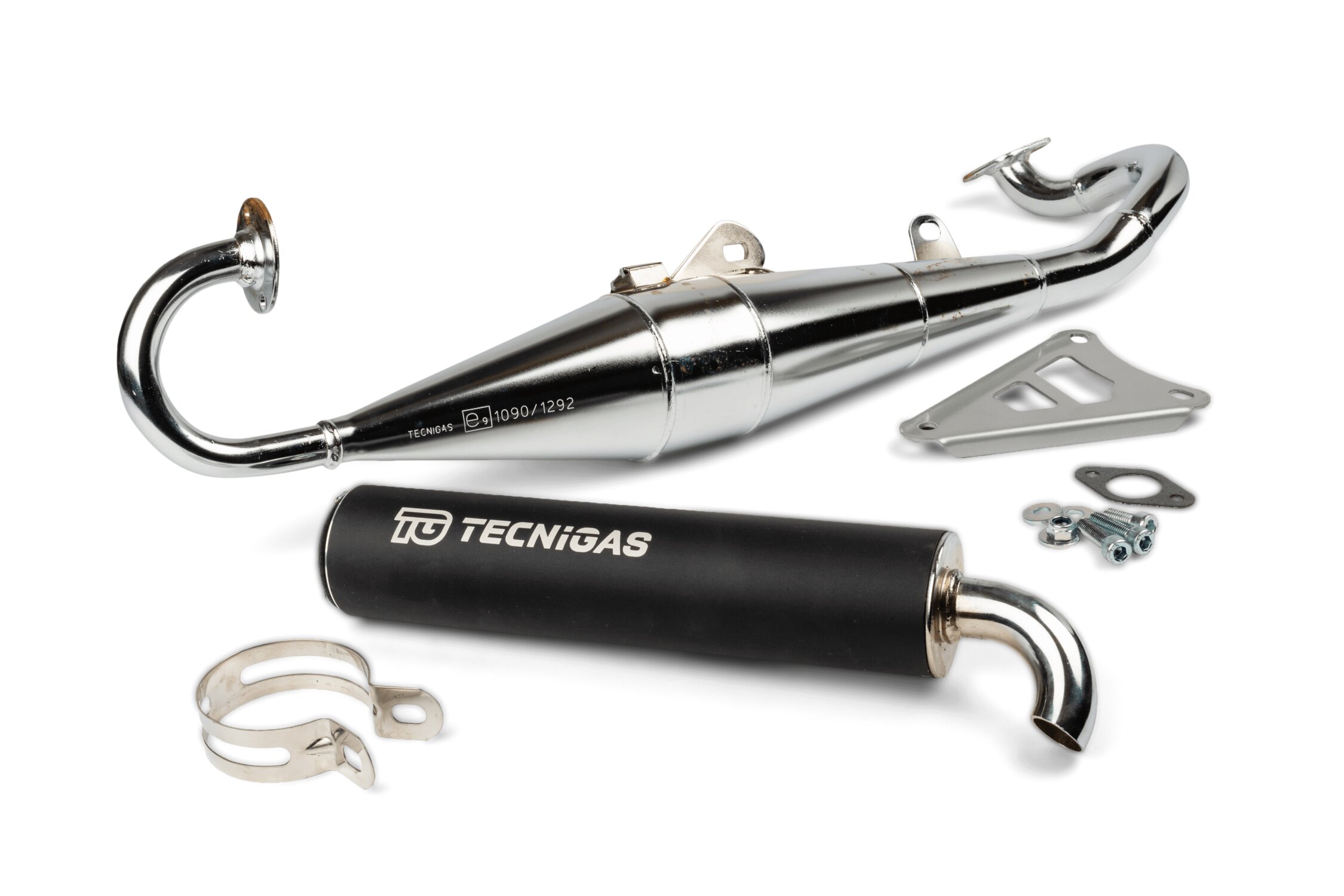S Exhaust Tecnigas Next R Minarelli horizontal chrome | MAXISCOOT