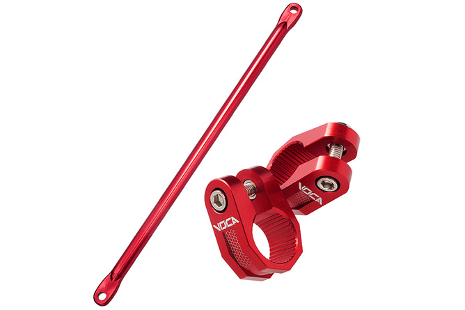 Crossbar e morsetti manubrio 22mm Voca Racing Alu rosso