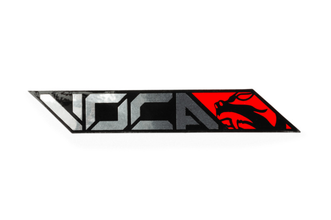 Sticker de silencieux Voca Rouge 11x1,8cm