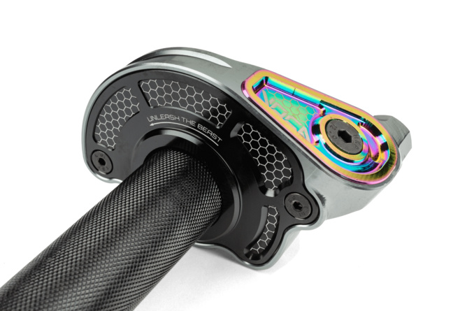 Comando Gas Rapido Voca Bestia CNC 90&ordm; Neocromato