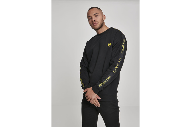 Jumper Crewneck / Round Neck Wu-Wear Tape Chest Embroidery negro