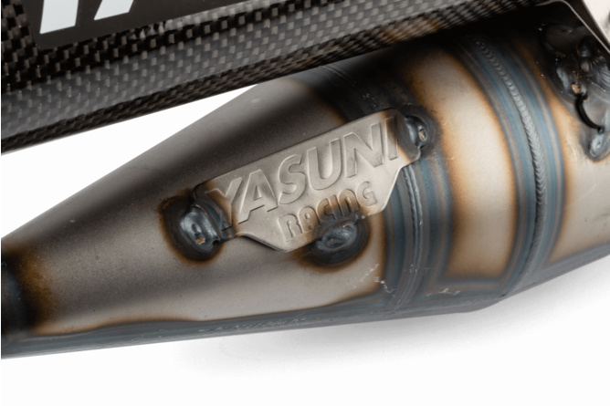 Auspuff Yasuni Scooter Z Black Edition Minarelli stehend Carbon ESD mit Straßenzulassung