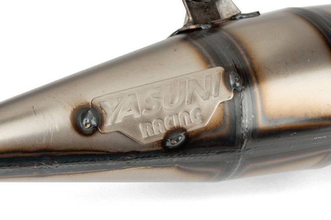 Auspuff Yasuni R Derbi Atlantis / Peugeot liegend AC schwarz