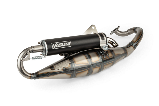 Auspuff Yasuni R Derbi Atlantis / Peugeot liegend AC schwarz