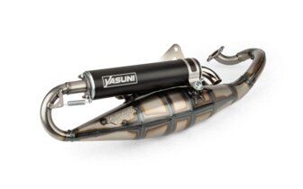 Auspuff Yasuni R Derbi Atlantis / Peugeot liegend AC schwarz