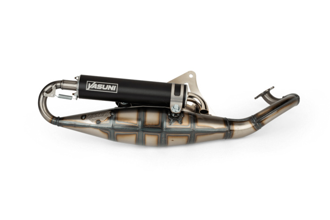 Auspuff Yasuni R Derbi Atlantis / Peugeot liegend AC schwarz