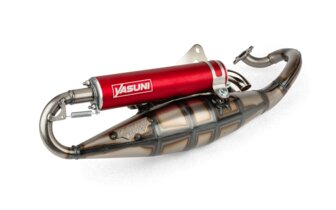 Auspuff Yasuni R Derbi Atlantis / Peugeot liegend AC fortuna red