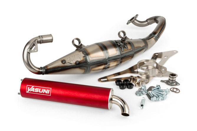 Marmitta Yasuni R Derbi Atlantis / Peugeot orizzontale AC fortuna red