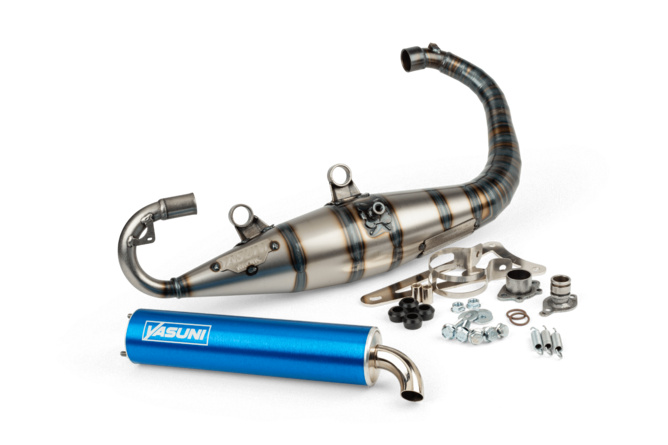 Auspuff Yasuni C16 Minarelli stehend Blau