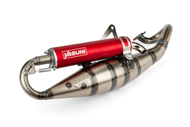 Pot D'Échappement Yasuni R1 Rouge Pour Minarelli AM6 | Compatible Beta RR, Rieju MRT, Motorhispania RYZ