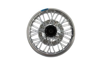 Ruota anteriore alluminio 1.4x14" - mozzo CNC nero / cerchio argenteo con disco YCF Factory Pit Bike