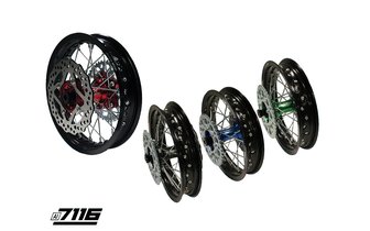 Rear Wheel aluminium 1.85x12" - CNC hub w/ disc + sprocket YCF Factory Pit Bike