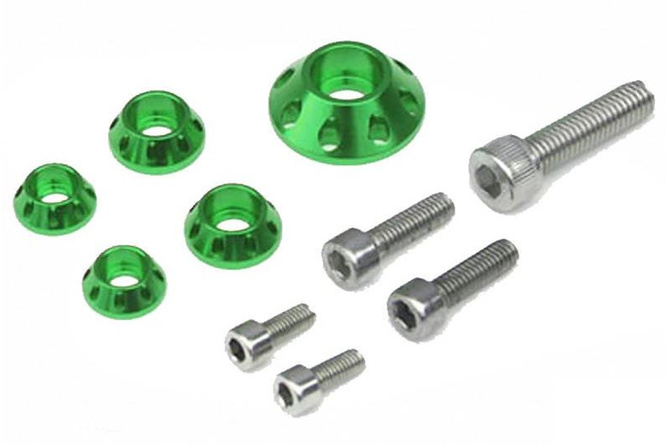 Screw Kit fairing / tank (2xM5 2xM6 1xM8) green